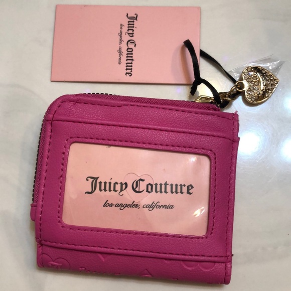 Juicy Couture Juicy Pink Upgrade U L-Zip Faux Leather Card Case NWT - Picture 8 of 16